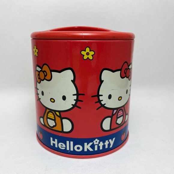 Hello Kitty Desk Organizer Pencil Holder Tin 2003 Sanrio - Picture 1 of 6